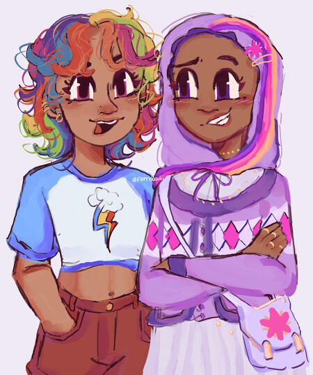 thigh up rendered two people